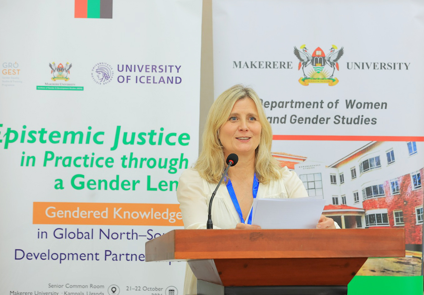 Dr. Irma Erlingsdóttir, Director GRÓ GEST Program giving her remarks during the conference